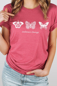 Embrace Change Butterfly Summer Graphic Tee