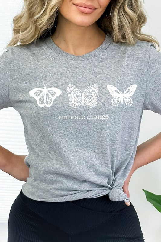 Embrace Change Butterfly Summer Graphic Tee