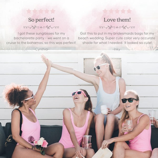 Neon Pink Bride Tribe Sunglasses