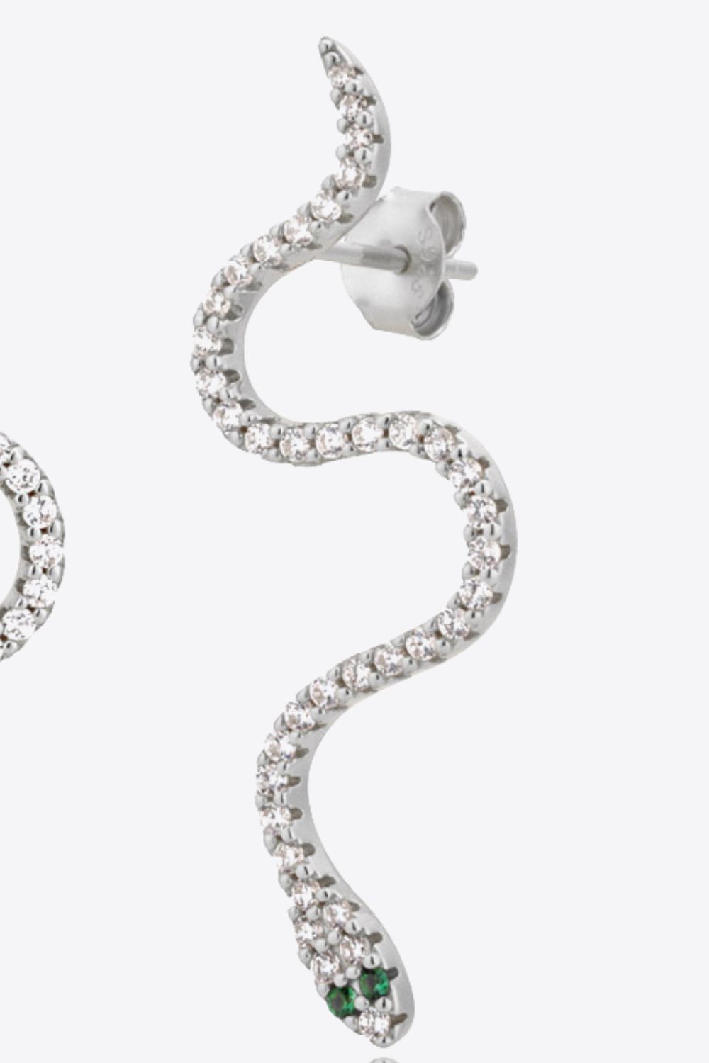 Snake-Shaped 925 Sterling Silver Earrings