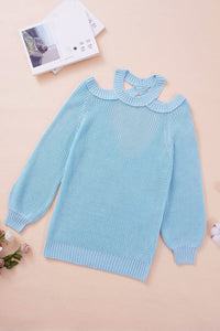 Cool Breeze Cotton Cold Shoulder Sweater