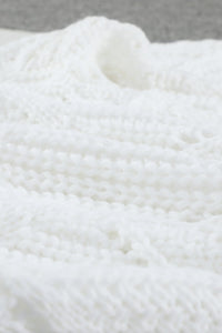 Crewneck Balloon Sleeve Textured Knit Sweater