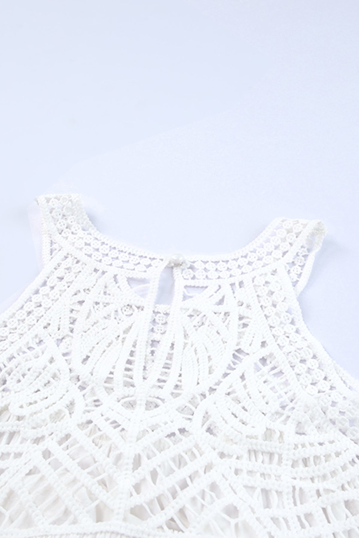 Lace Round Neck Crochet Sleeveless Top
