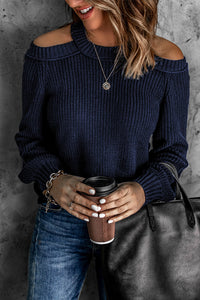 Cool Breeze Cotton Cold Shoulder Sweater