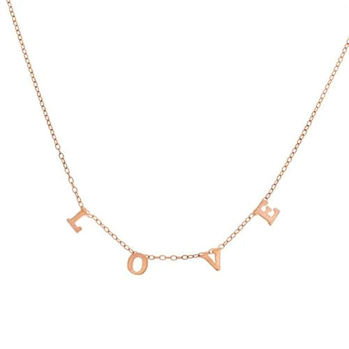 Personalized Brass Multi Letter Dangle Necklace