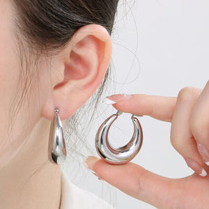 Stainless Steel Hinged Hoop Earrings