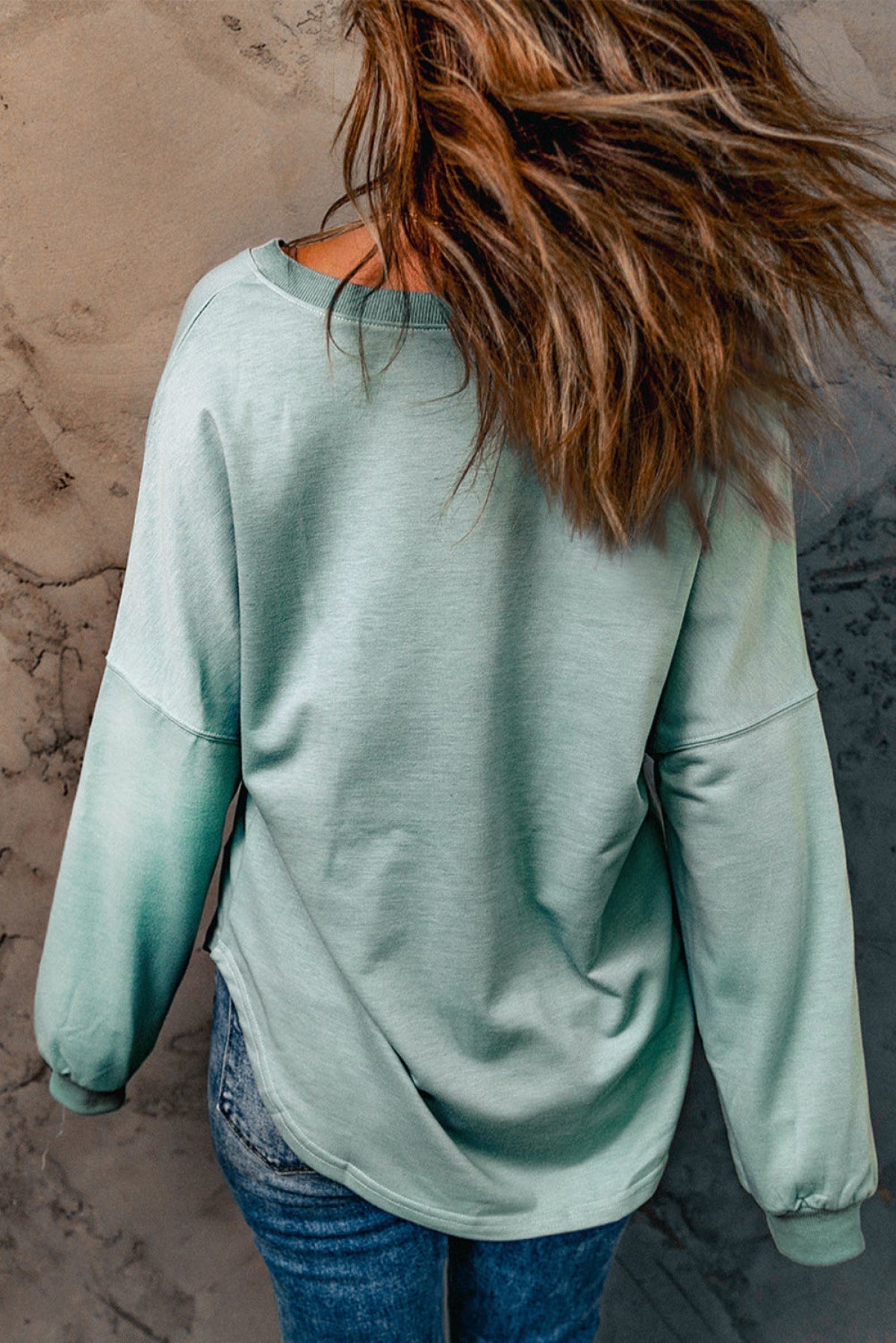 Buttoned V Neck Loose Fit Top