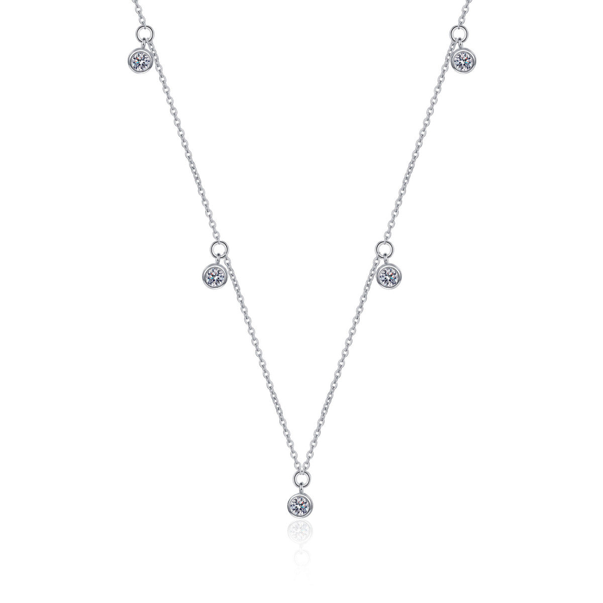 925 Sterling Silver Moissanite Starry Necklace