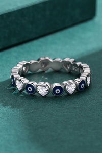 925 Sterling Silver Heart Shape Zircon Ring