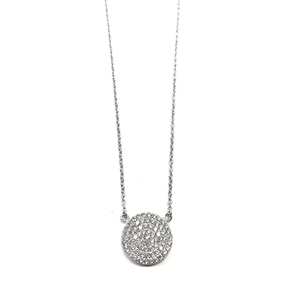 Medium Pavé Disc Necklace